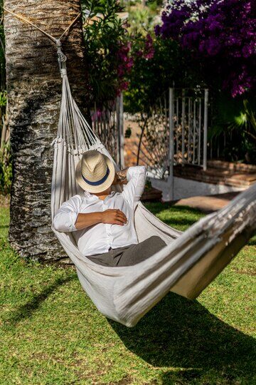 hammock in the garden.