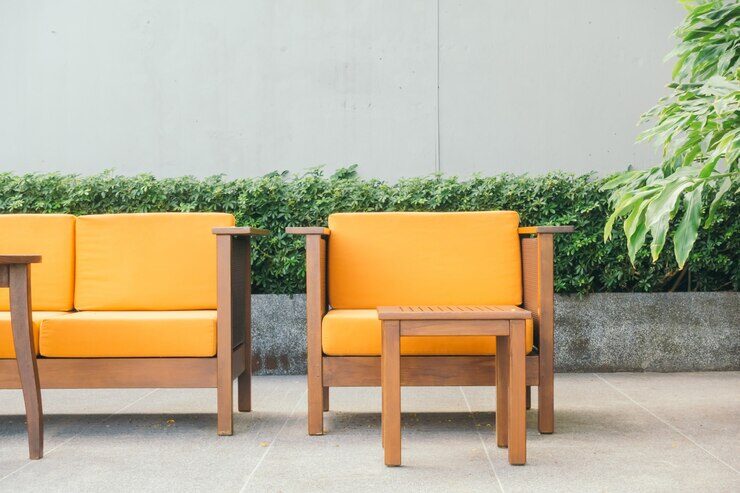 A contemporary outdoor living room 