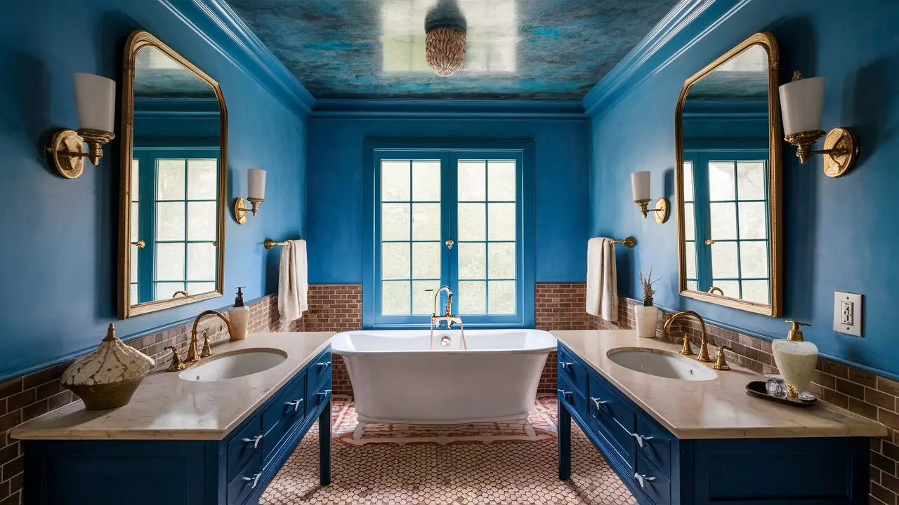 muddled blue ceiling