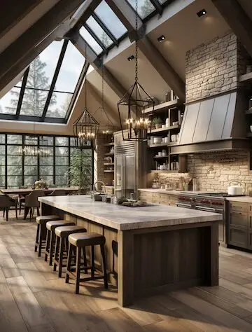 skylights in the ceiling