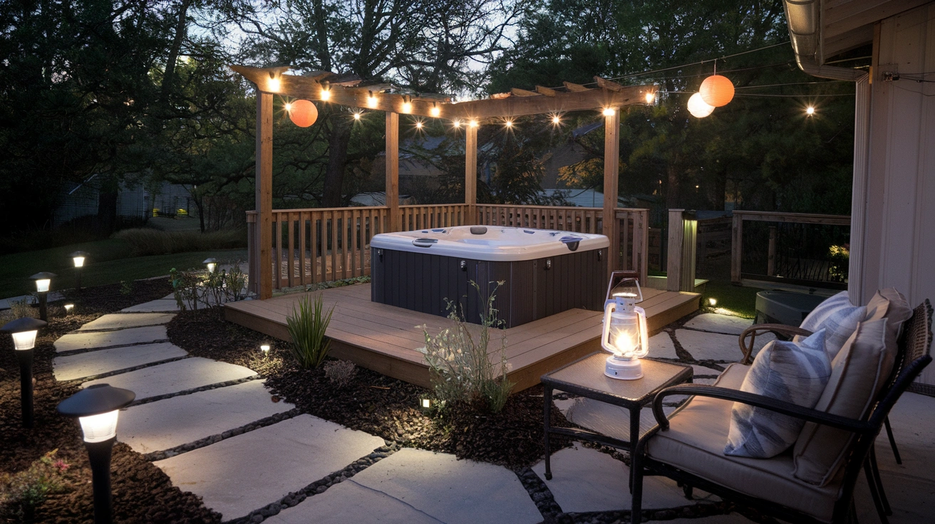 Outdoor Backyard Hot Tub Lighting