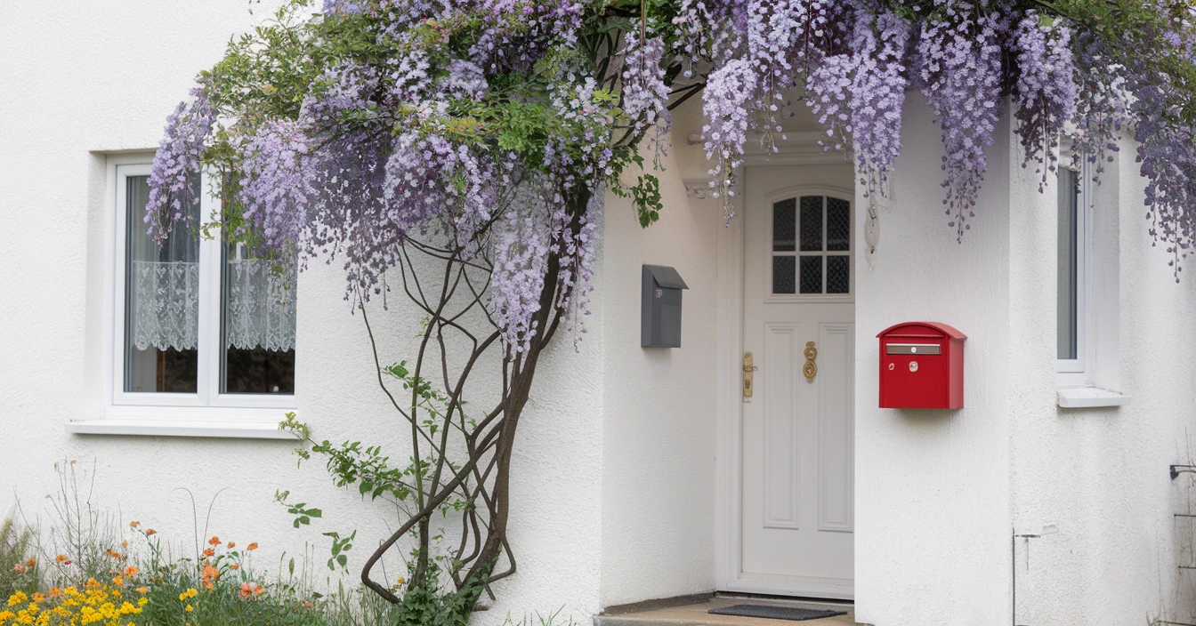 flowering purple wisteria vine care