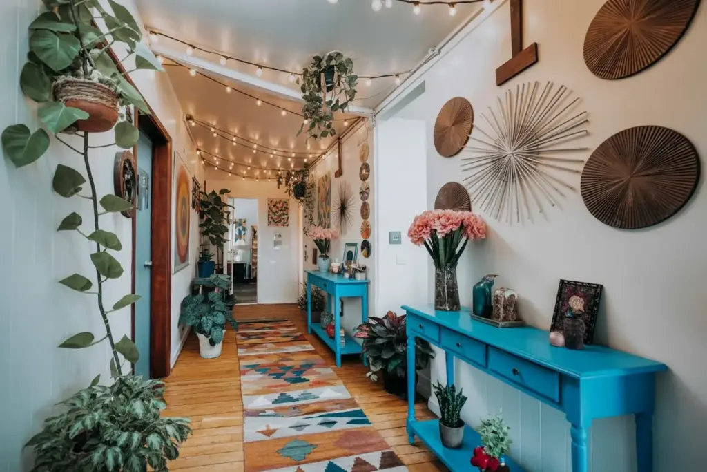  bohemian-style interior hallway