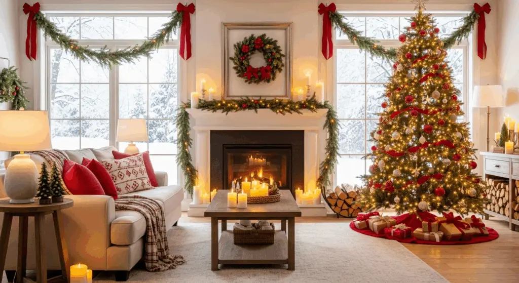Christmas Farmhouse Living Room
