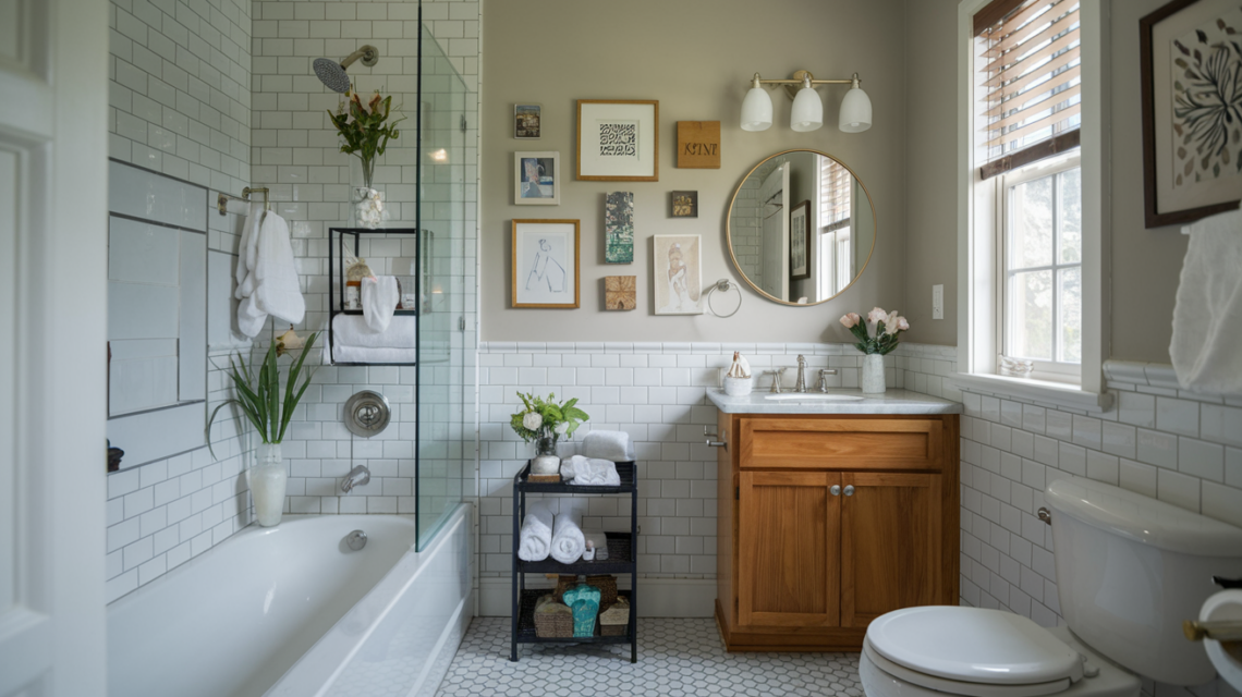 small gallery wall Bathroom