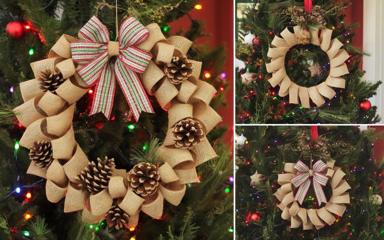 DIY Burlap Holiday Wreath