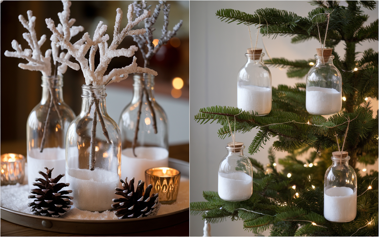 Snowy Bottles Christmas Display