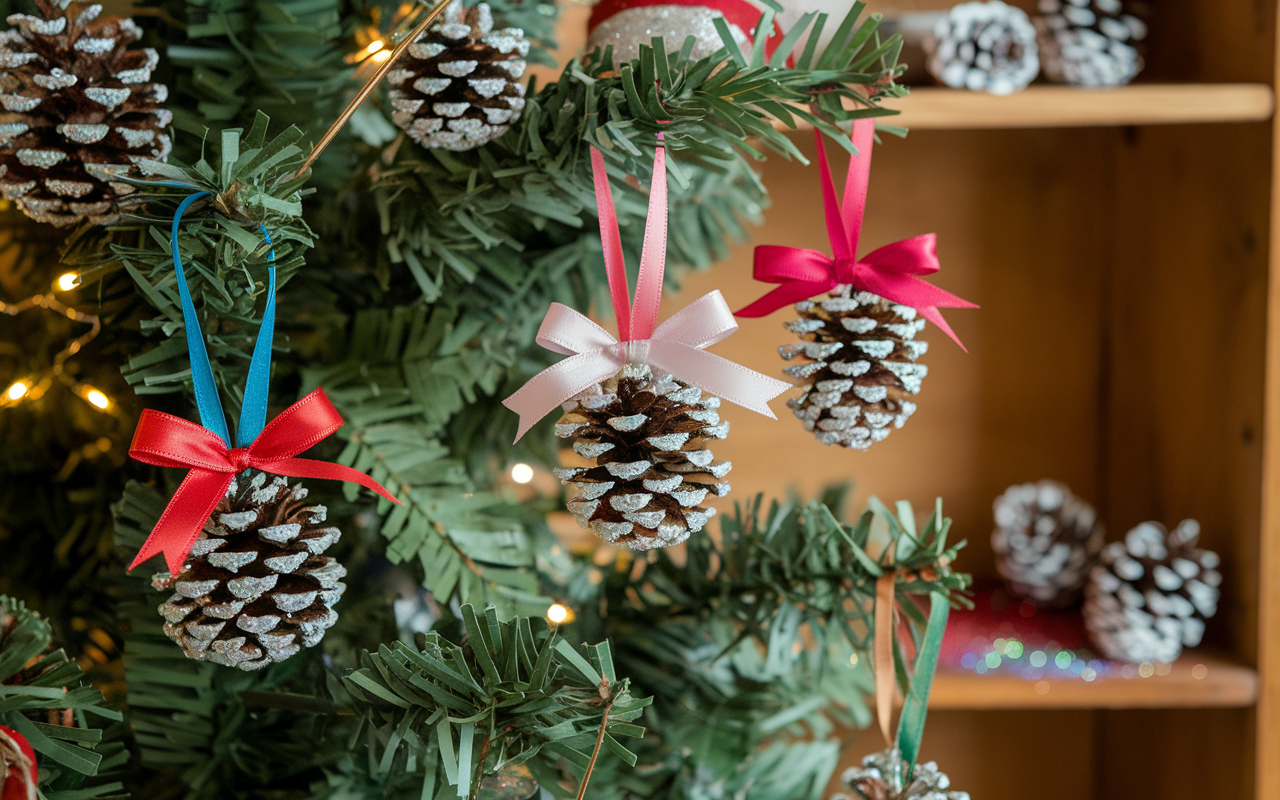 Glittery Pinecone Ornaments