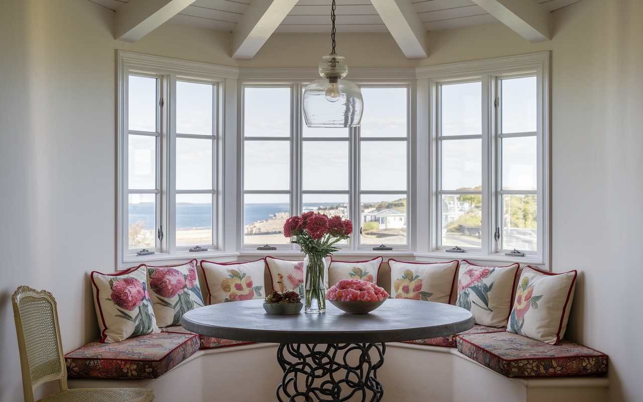 bay window with beadboard paneling