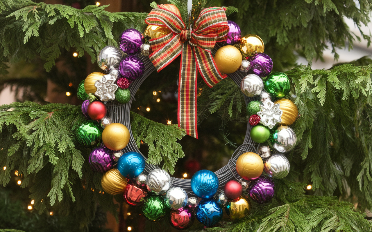 DIY Dollar Ornament Wreath
