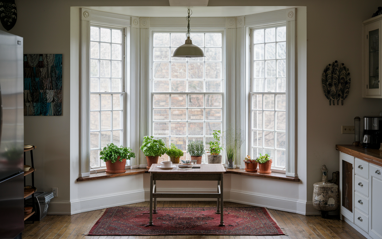  bay window in the kitchen