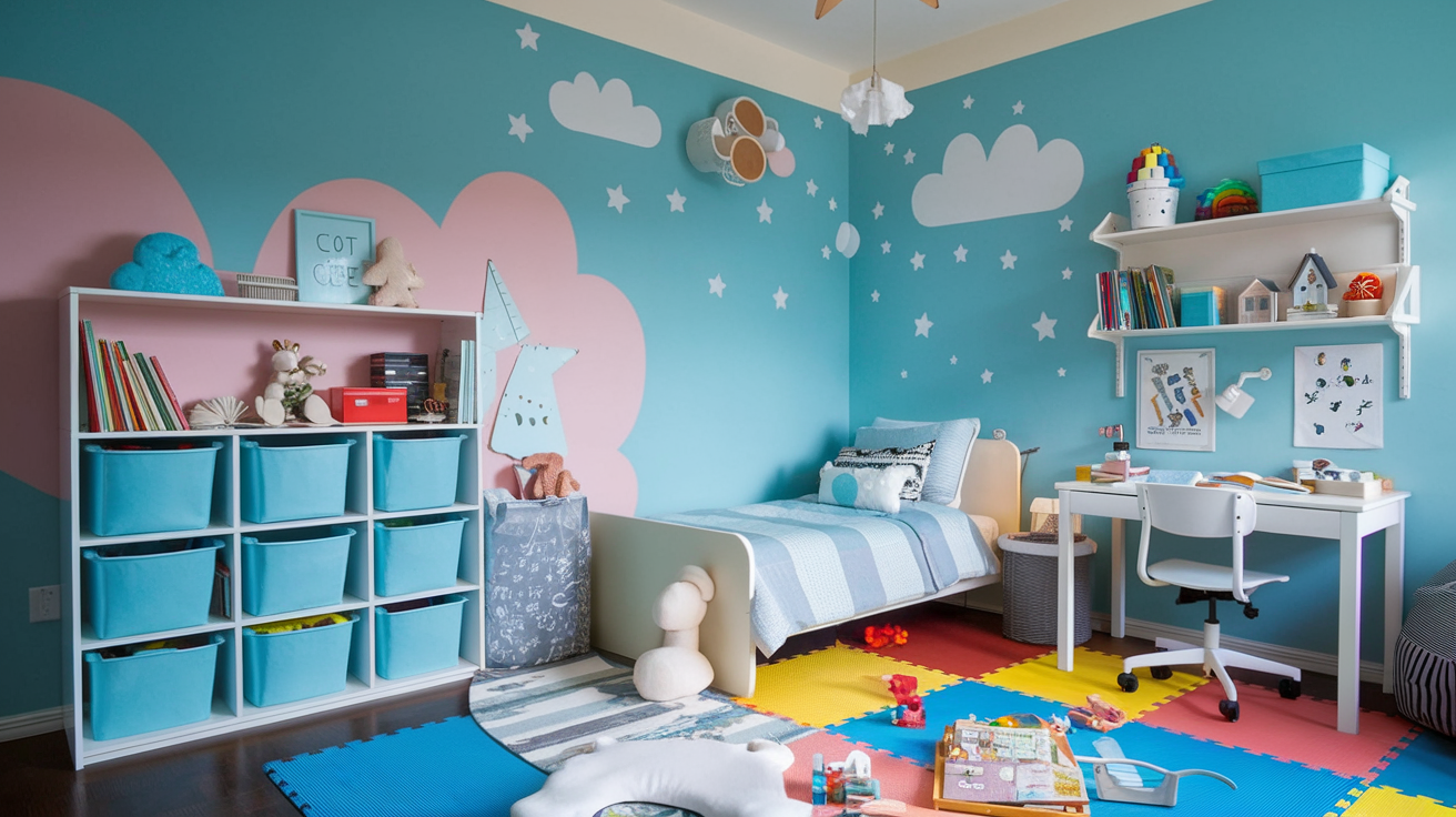 how to create a toddler bedroom and playroom in one space.