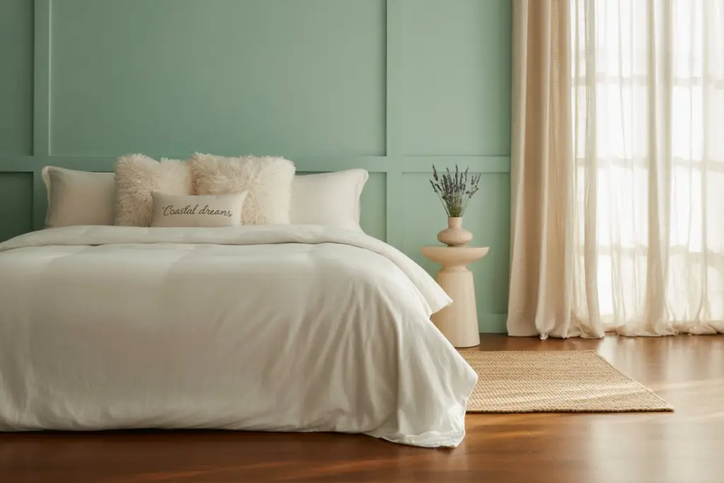 30+ Green Accent Wall Bedroom Ideas for a Cozy and Relaxation Space 11 green accent wall