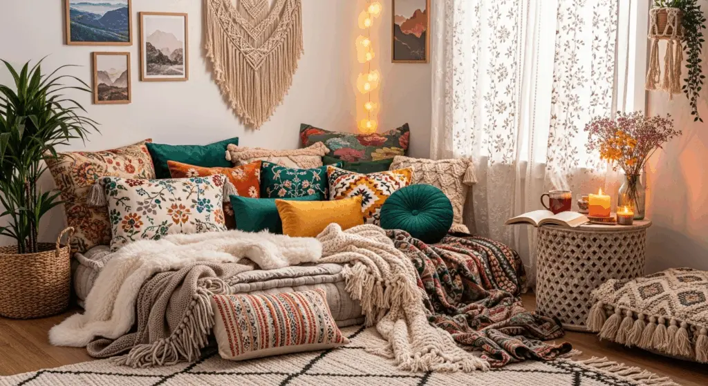 Stunning 20+ Boho Reading Nook Designs for Book Lovers 2 cozy boho reading nook