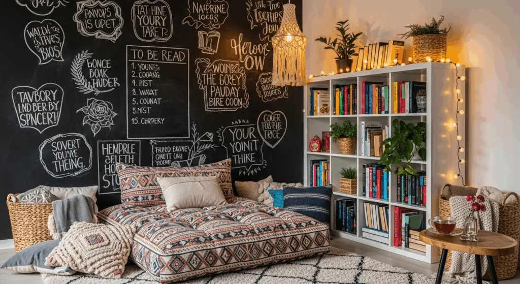 Stunning 20+ Boho Reading Nook Designs for Book Lovers 16  Chalkboard Walls ideas