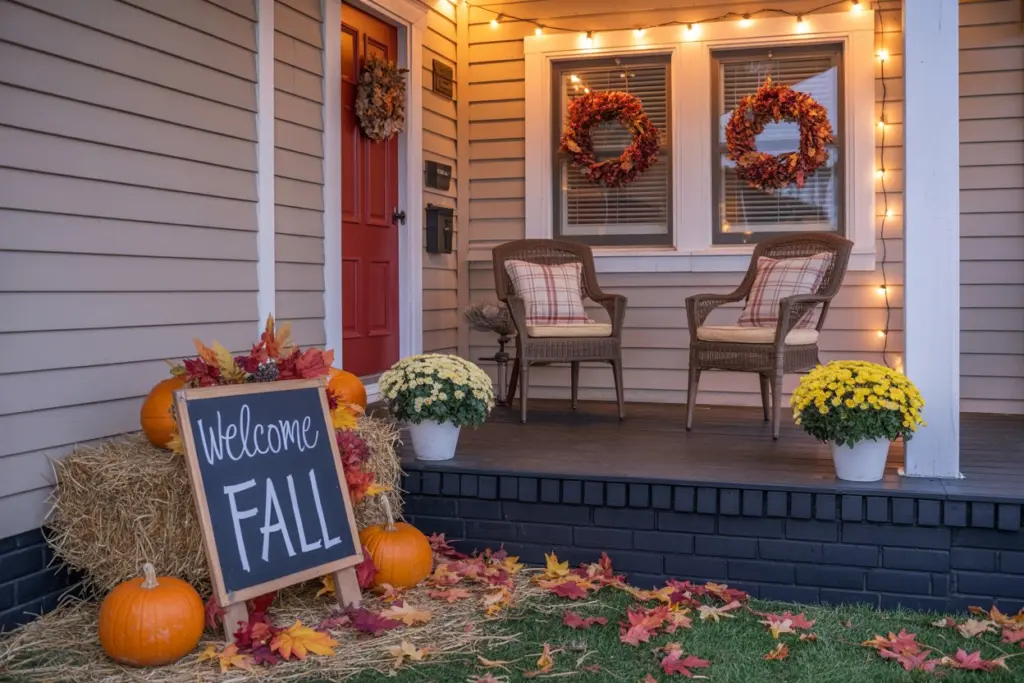 25+ Front Porch Fall Decor Ideas That Make Your Home More Welcoming 13 fall front door decor