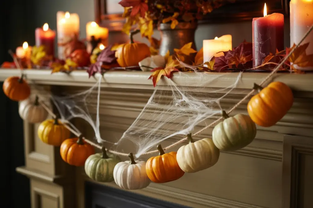 30 Easy DIY Halloween Decorations That Anyone Can Do 25 Pumpkin Garland