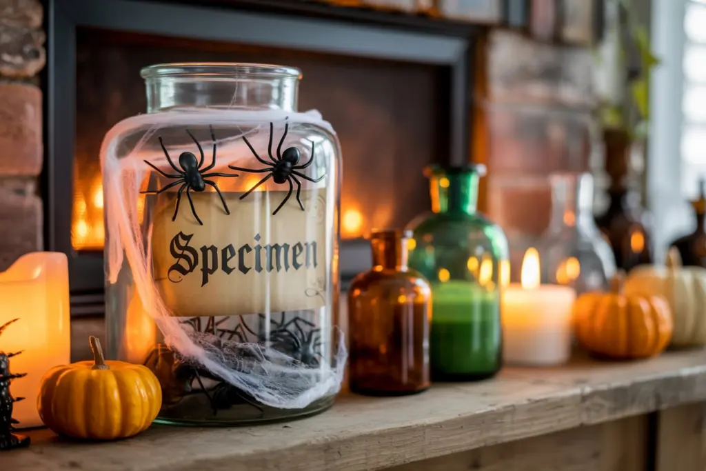 30 Easy DIY Halloween Decorations That Anyone Can Do 31 DIY Jar of Spiders