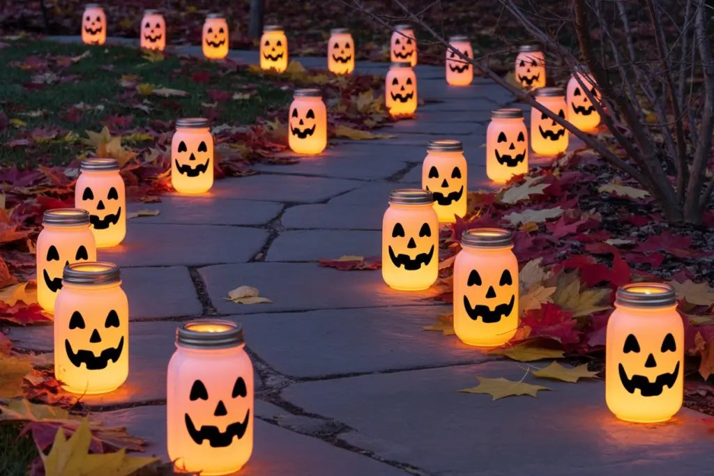 30 Easy DIY Halloween Decorations That Anyone Can Do 14 Lantern Pathway Lights