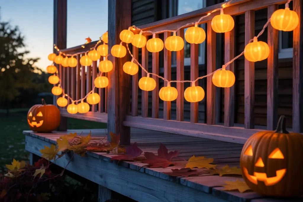 30 Easy DIY Halloween Decorations That Anyone Can Do 15 Pumpkin Fairy Lights