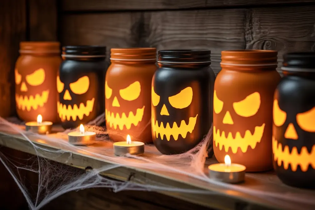 30 Easy DIY Halloween Decorations That Anyone Can Do 4 Spooky Candle Jars