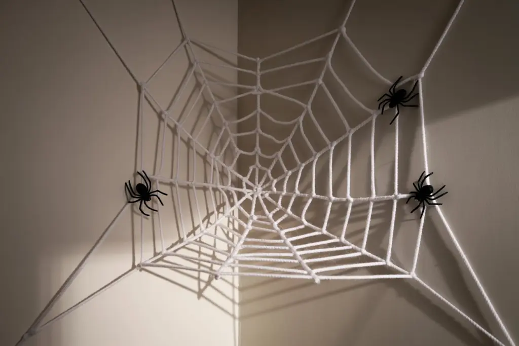 30 Easy DIY Halloween Decorations That Anyone Can Do 30 Yarn Spider Webs decorations
