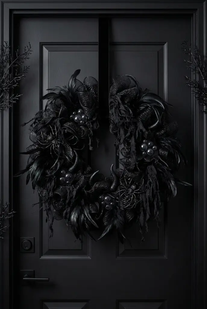 Black Mesh Monster Wreath