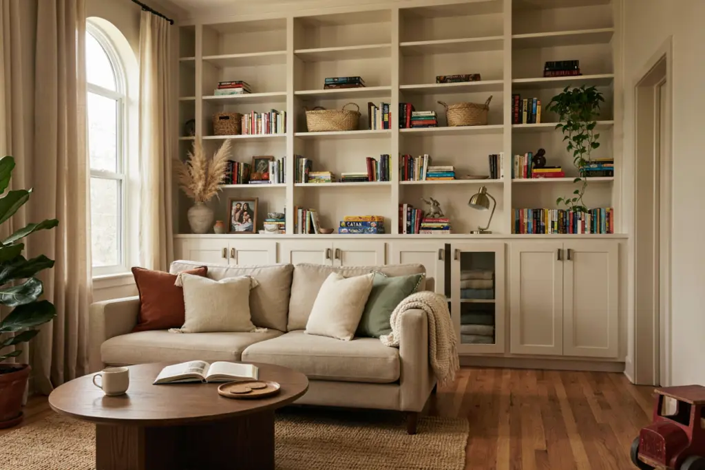 Den Ideas for 2026 Everyone Will Want at Home 8 Den room ideas with Built-In Shelving