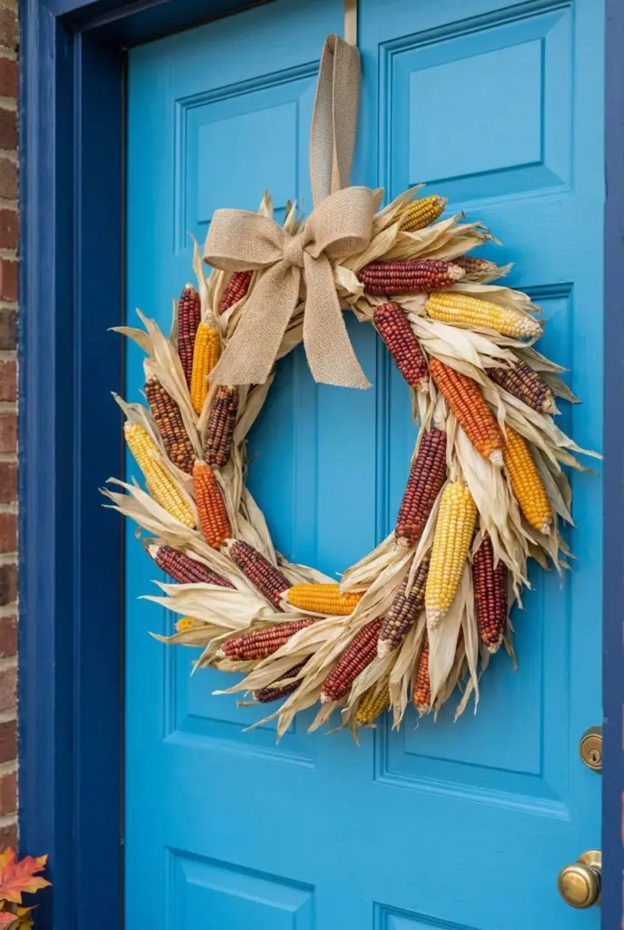 Colorful Indian Corn Wreath