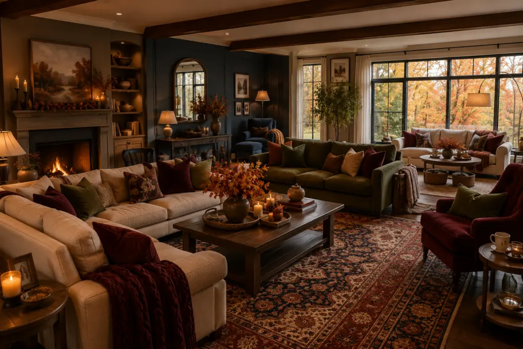 Cozy Autumn Farmhouse Living Room
