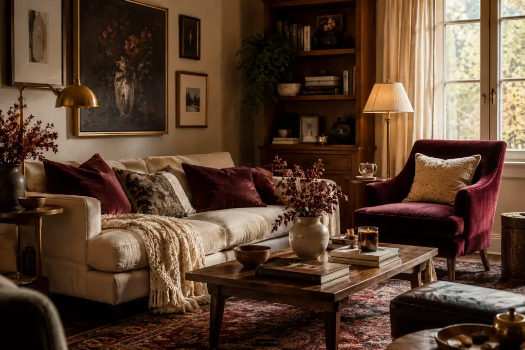 Top 8 Fall 2026 Living Room Color Trends: Wine Red