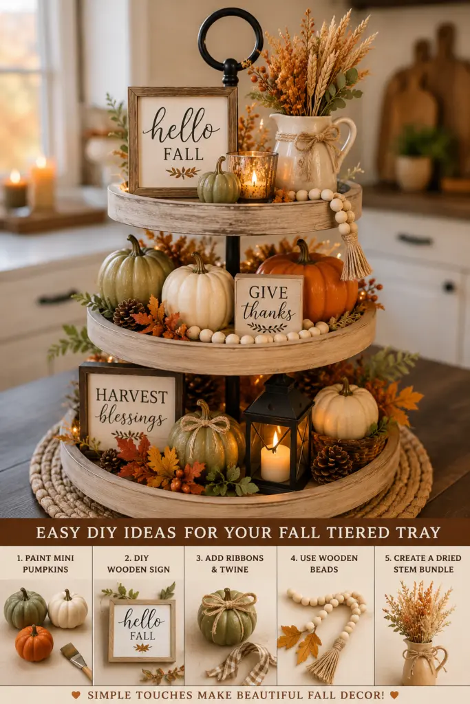 Tiered Tray Fall Decor Ideas 22 DIY Tiered Tray Fall Decor Ideas