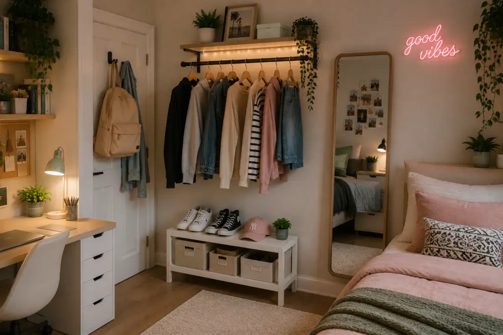 Teenage Bedroom Storage Ideas for Homework, Clothes & Hobbies 10 Clothing Rail for Everyday Outfits
