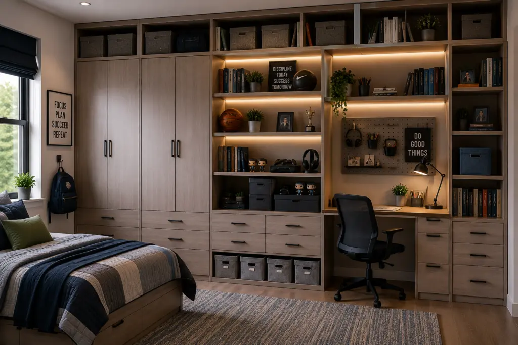 Teenage Bedroom Storage Ideas for Homework, Clothes & Hobbies 21 Build a Floor-to-Ceiling Storage Wall