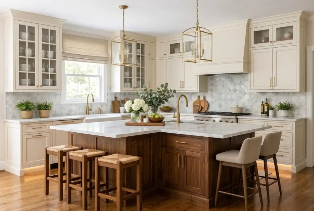 Dark Wood Kitchen Island