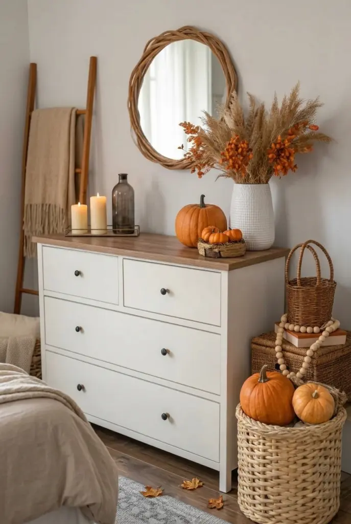 Fall Bedroom Decor Ideas in 2026 19 Dresser With Simple Fall Decor