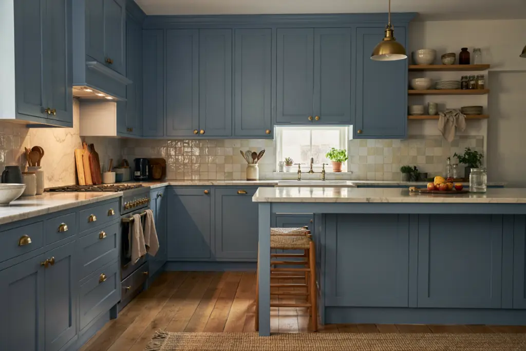 Dusty Blue Shaker Kitchen
