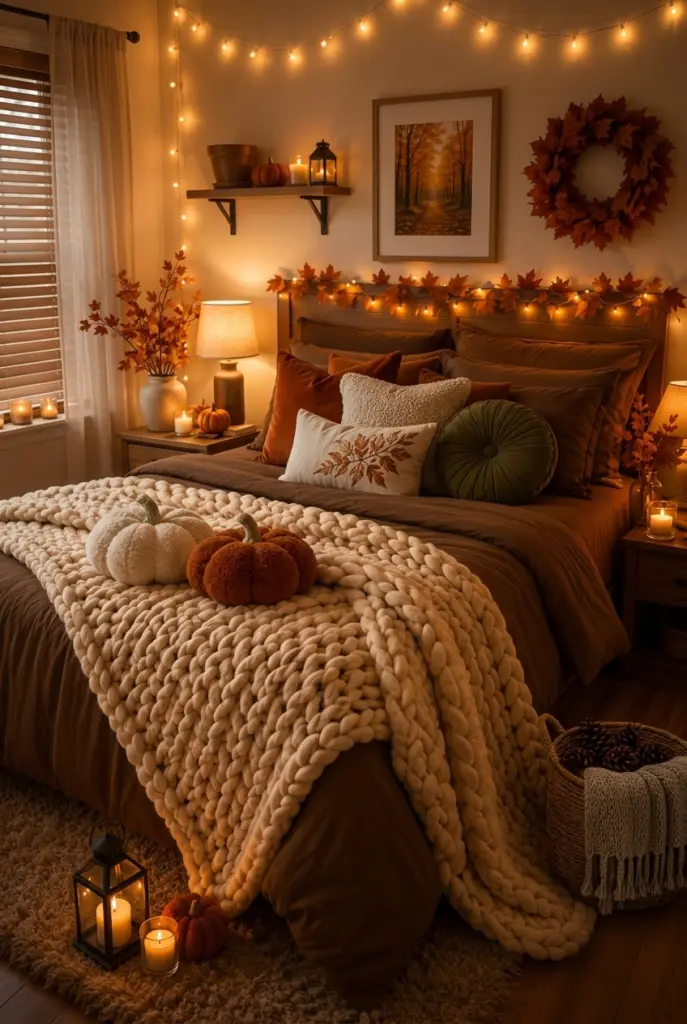 Fall Bedroom Decor Ideas in 2026 12 Fall Bedroom Decor With a Chunky Knit Throw