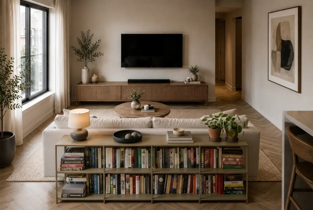 Small living room with Floating Sofa Layouts