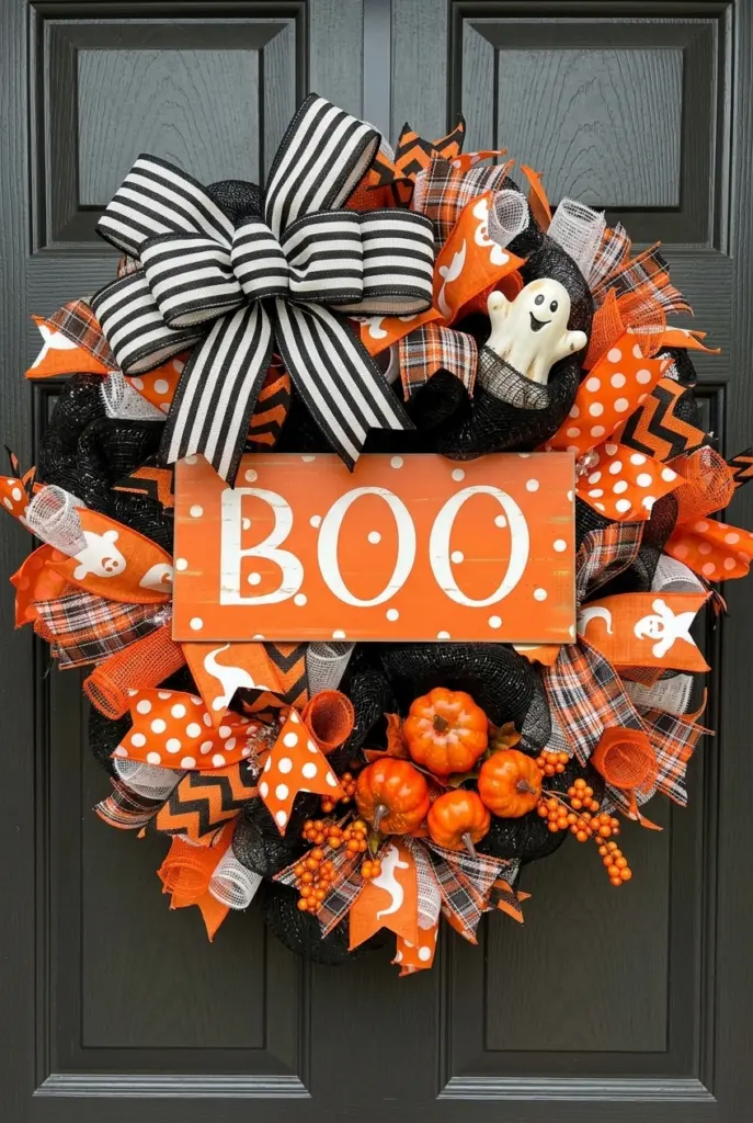 Halloween Boo Wreath