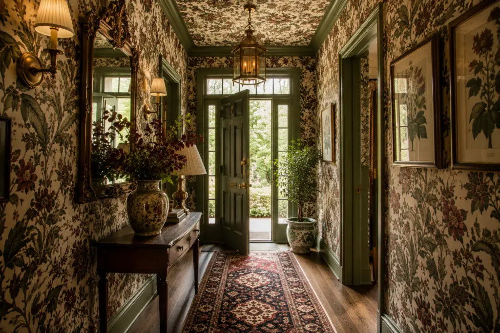 Pattern Drenching: 15 Rooms That Wrap Color & Print Everywhere 9 Pattern-Drenched Entryway