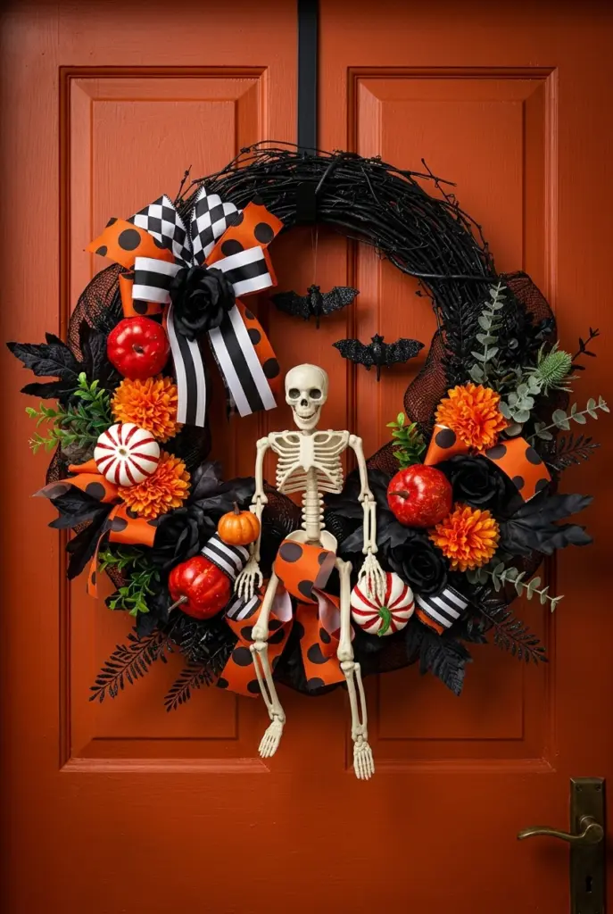 Skeleton Halloween Wreath 