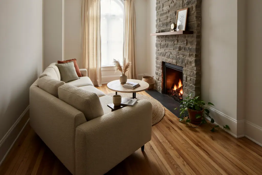 Small living room with Diagonal Sofa Layouts