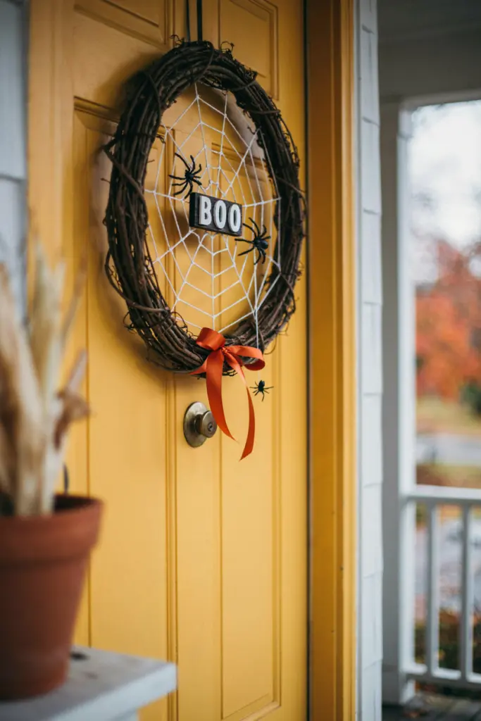 Spider Web and “BOO” Wreath