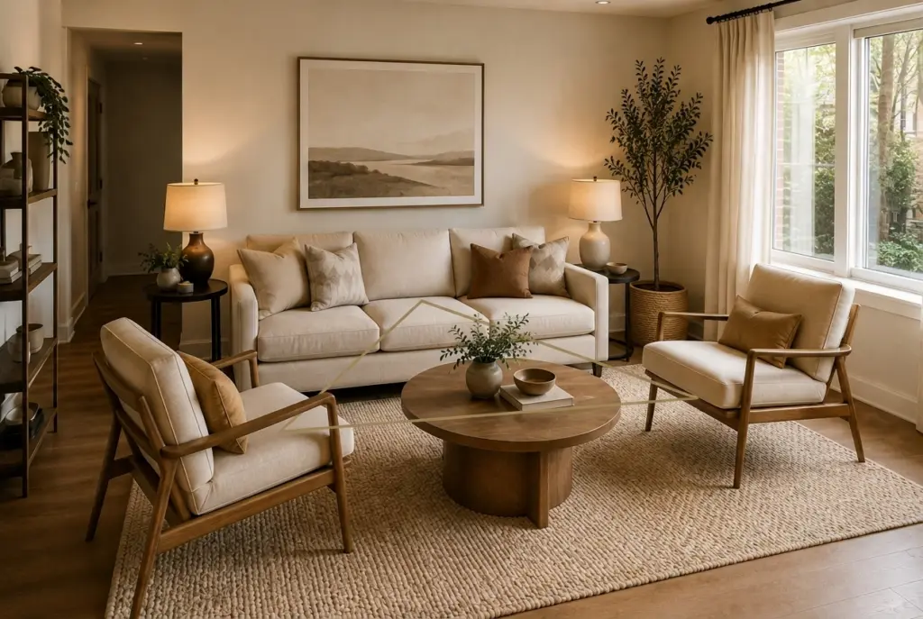 The Sofa and Two Chairs Layout
