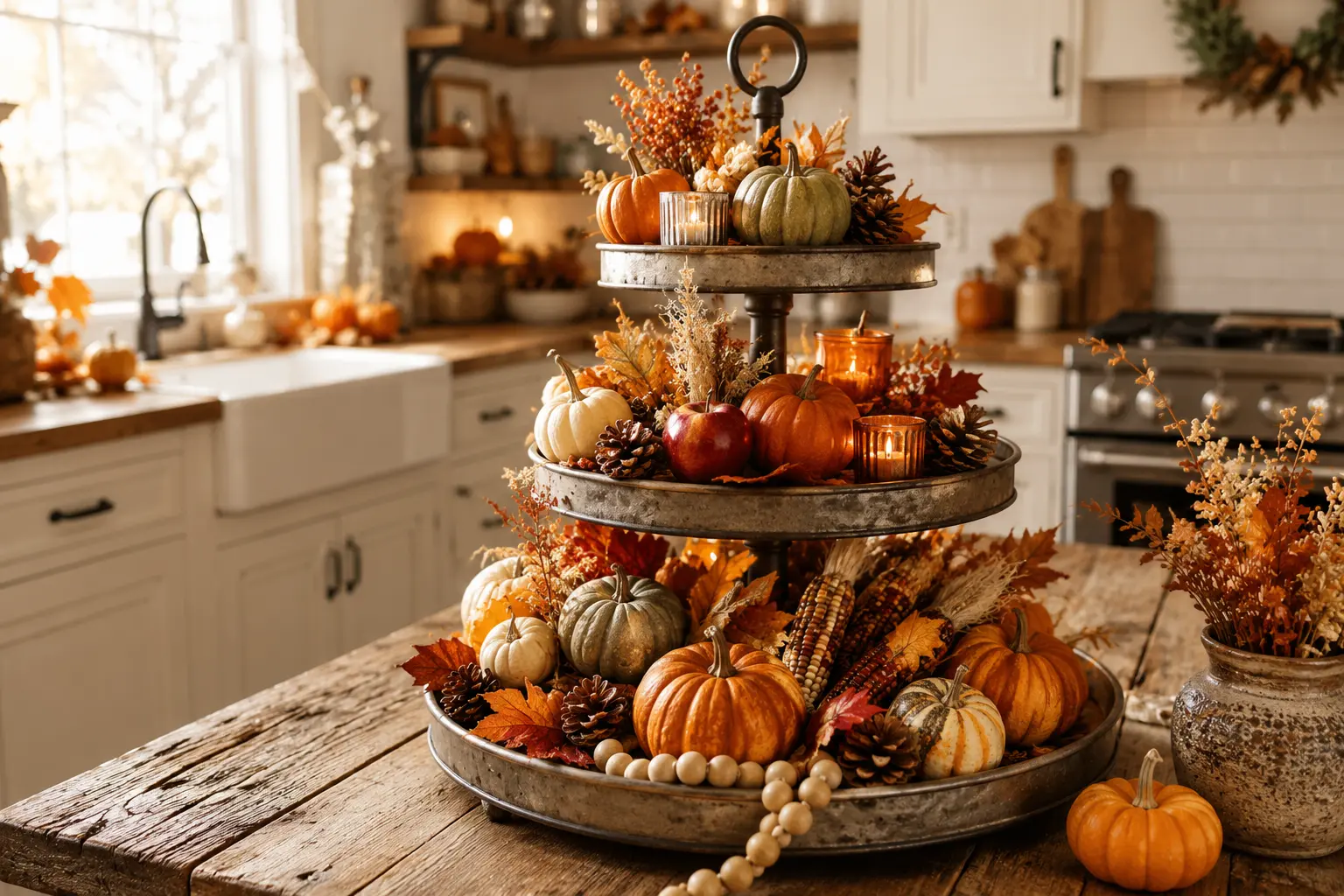 Tiered Tray Fall Decor Ideas 1 20 Tiered Tray Fall Decor – Easy DIY Displays & Ideas