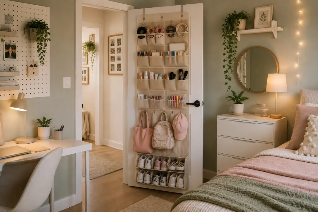 Teenage Bedroom Storage Ideas for Homework, Clothes & Hobbies 5 Back of the Bedroom Door Storage for Homework, Clothes & Hobbies