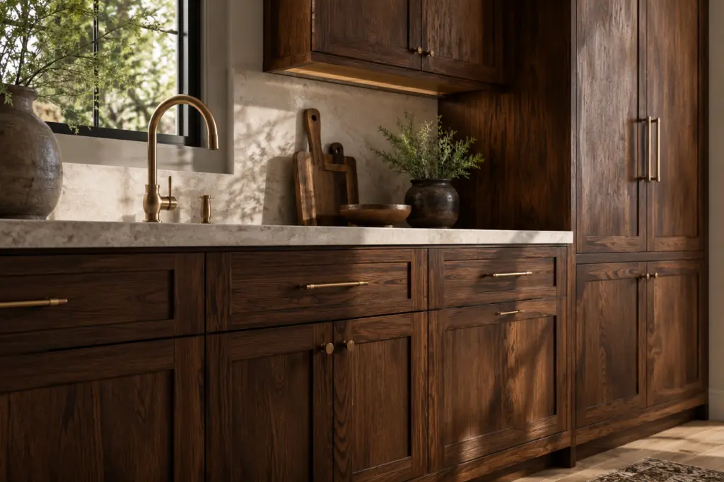 Warm Rustic Kitchen with Brass Accents