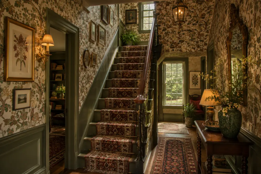 Pattern Drenching: 15 Rooms That Wrap Color & Print Everywhere 15 Pattern-Drenched Staircase