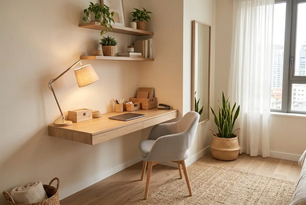 One Bedroom Apartment Decor Ideas 13 Work-From-Home Corner
